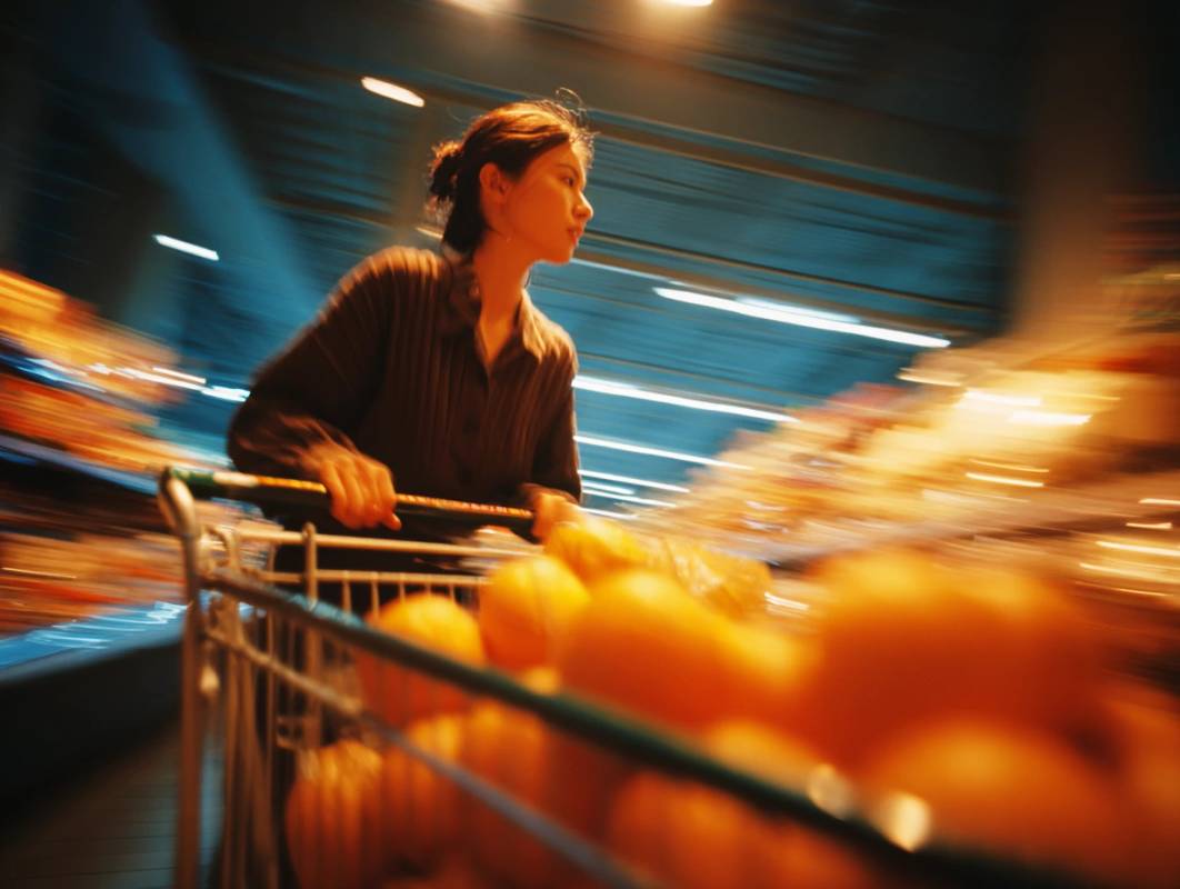Supermarket shopping background